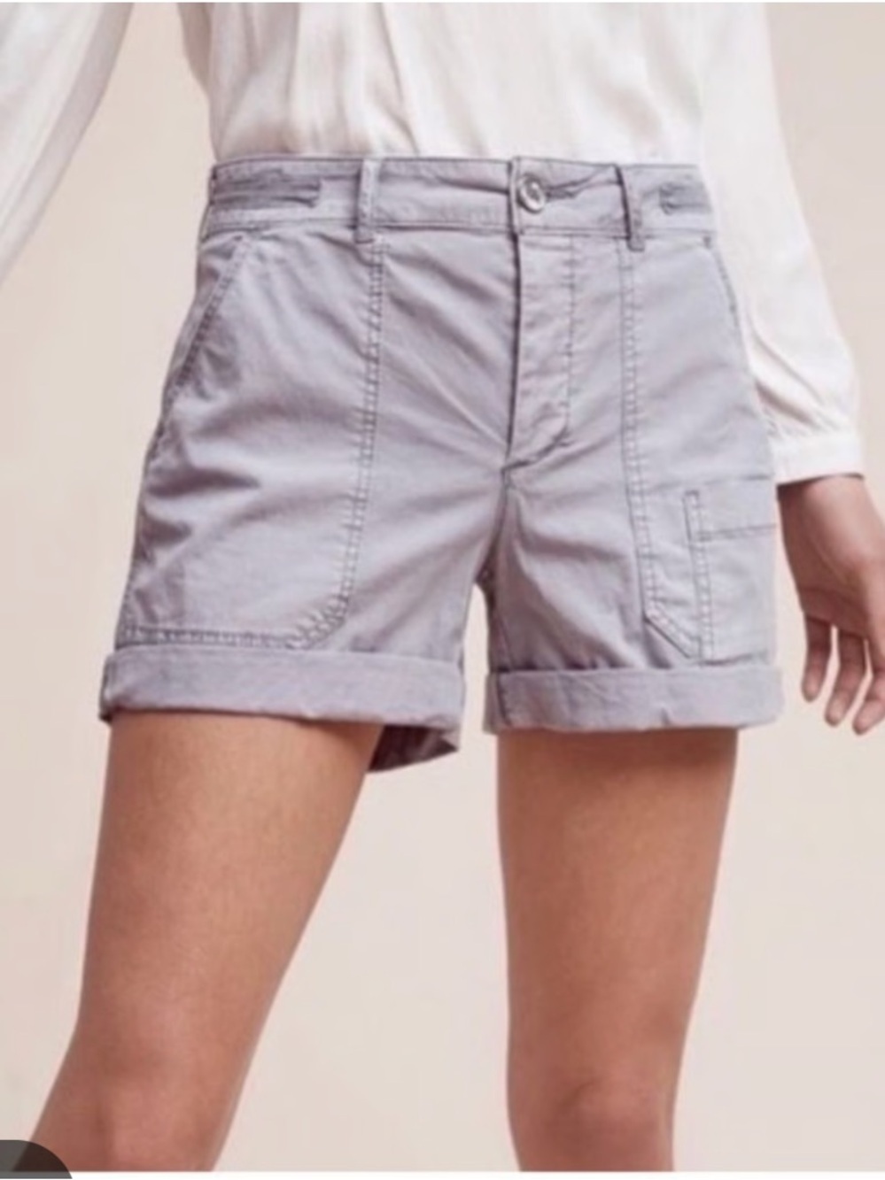 Anthropologie Light Gray Cargo hei hei the wanderer modern utility shorts SZ 30
